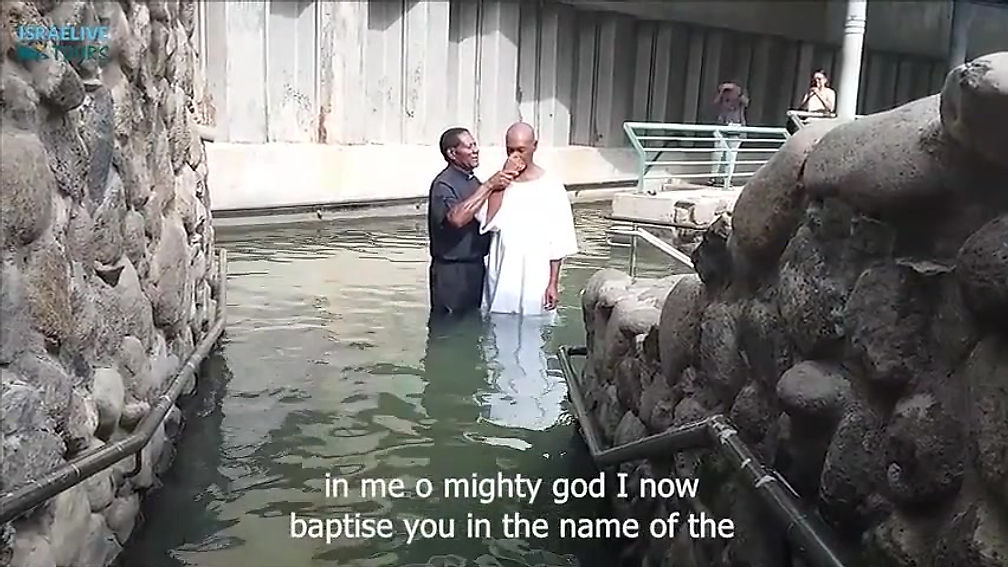 Baptism ceremony in Yardenit site